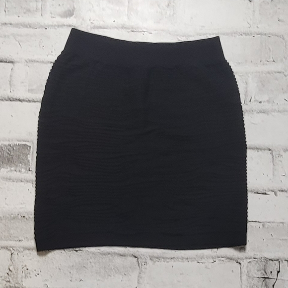 ORANGE Fashion Village Black Stretchy Ribbed Mini Skirt - Picture 1 of 4